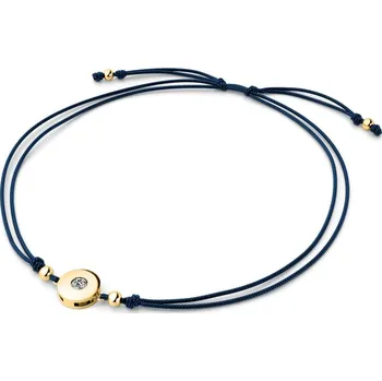 Šperk Dámský náramek přírodní diamant 0.055 ct G/SI šňůrkový kabbalah s bílým 10911-NRS-MOD-ZL-DIA délka 16 cm