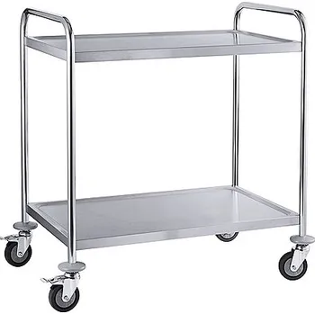 Úklidový vozík Servírovací vozík dvoupatrový, nerezová ocel | CONTACTO, 7004/002