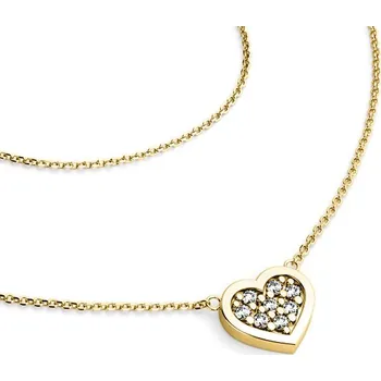Náhrdelník Dámský náhrdelník přírodní diamant 0.096 ct G/SI srdce s brilianty žluté zlato 10881-NH01-ZL délka 40 cm
