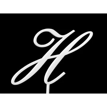 Jedlá dekorace na dort Písmeno na dort - H - bílé