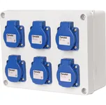 Famatel Krabice 3066 IP54 6x230V s ochr. kolíkem, 235x182x95mm, hladké boky