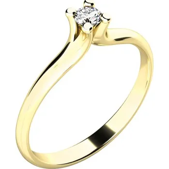 Prsten Zásnubní prsten žluté zlato 585/1000 přírodní diamant 0.055 ct G/SI ZP-10782D-ZL velikost 48