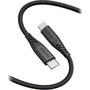 Kabel Swissten 48146 USB-C / USB-C silikonový, 1,2m, černý