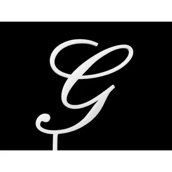 Jedlá dekorace na dort Písmeno na dort - G - bílé