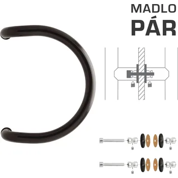 WA - MADLO M1 WA/A-S-SKLO pár Ø 30 mm, 300 mm Hnědošedá (RAL 8019)