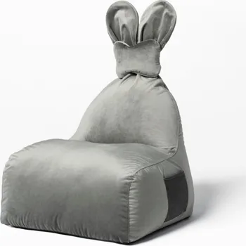 Sedací pytel Sedací vak The Brooklyn Kids FUNNY BUNNY VELVET BR-9691 šedá
