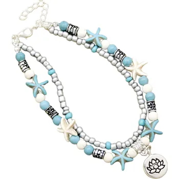 Náramek Gaira® Náramek na nohu Lotos 3002-28 tyrkys