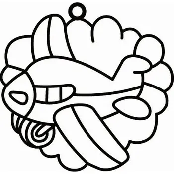 Závěsná sklíčka k vybarvení barvami na sklo cca 8 cm - 20. LETADLO PŘED MRAKEM