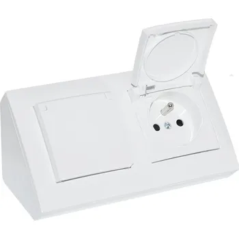 Elektrická zásuvka Simon KS-BOX2ZBK-WPB Rohová zásuvka KS-BOX2ZBK-WPB bílá