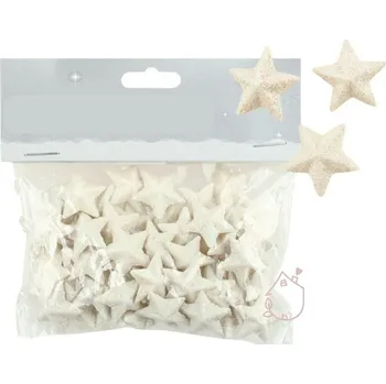 Vánoční dekorace Hvězdičky s glitry - 50 ks - 2 cm - 1979
