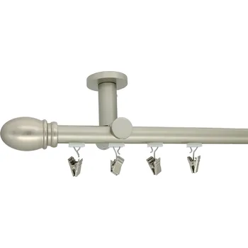 Garnýž Kovovégarnýže.cz Stropní garnýž Solia broadway 19 mm matný nikl Varianta jednořadá nebo dvouřadá: Dvouřadá, Uchycení látky: jezdec s háčkem, Délka garnýže Broadway: 480 cm