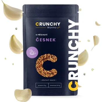 Koření chilli-semena PRAŽENÝ MOUČNÝ ČERV - ČESNEK - Crunchy worms