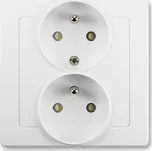 ABB 5512J-C02259 B1 Zásuvka 2násobná, polozapuštěná, s ochrannými kolíky, s clonkami