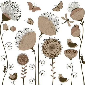 Samolepící dekorace 3D samolepka na zeď Květiny 31x31 cm