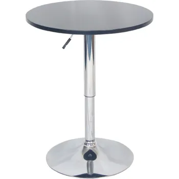 Barový stolek Barový stůl s nastavitelnou výškou, černá, průměr 60 cm, BRANY 2 NEW