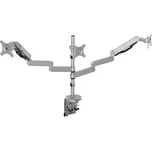 Polohovatelný držák pro 3 monitory 17"-30", 2x USB port