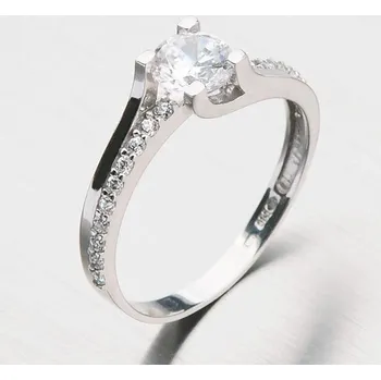 Šperk Dámský prsten bílé zlato 585 zirkon GZ2531B velikost 54