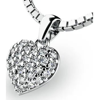 Přívěsek Dámský přívěsek bílé zlato 585/1000 přírodní diamant 0.204 ct G/SI srdce 10923-B-DIA bez řetízku