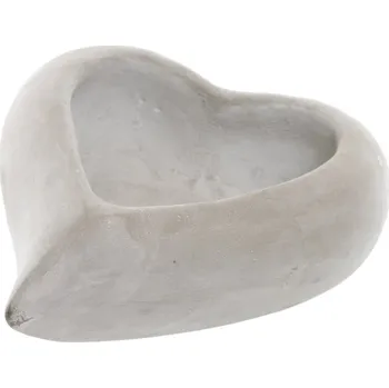 Obal na květináč Květináč srdce cement 6,5x18x20,5 cm (137700 001 ART18372 srdce cement)