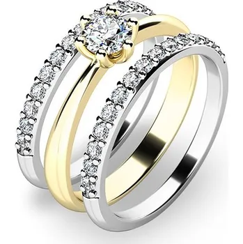 Oblečení a móda Zásnubní prsten zlato mix 585/1000 zirkon set 10819-SET02-ZB velikost 64