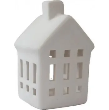 Svícen Domek na svíčku, bílý, 8,5cm