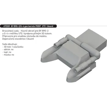 Plastikový model Eduard 1/72 Bf 109G-2/G-4 gun barrels PRINT (EDUARD)