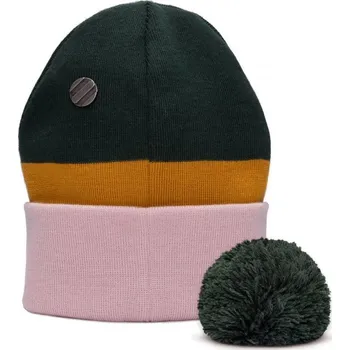 Čepice Čepice s bambulí Mibu růžovozelená