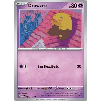Sběratelská karetní hra Pokémon MEW 096/165 Drowzee - 151 Stav: Near Mint, Verze: REVERSE HOLO