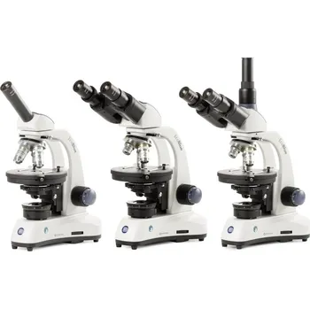 Mikroskop polarizační Euromex EcoBlue, Typ: EC.1602‑P‑HLED‑S, Popis: Binokulární, s achromatickými semiplanárními objektivy 4/10/S40/S60x a H-LED osvětlením