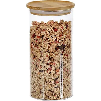 Dóza na potraviny Kesper 38010 1,2 l sklo/bambus