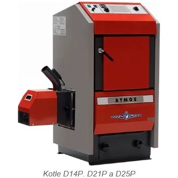Kotel Zplyňovací kotel na pelety ocelový ATMOS D 25 P, výkon 7-24 Kw, cena bez hořáku D25P + 3 roky záruka