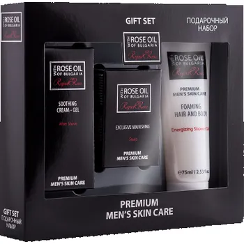 Kosmetická sada BioFresh Dárkový set pro muže s růžovým olejem - krém po holení 30 ml, mýdlo 50 gr a sprchový gel Biofresh 75 ml