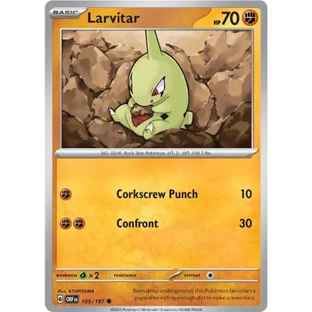 Karetní hra Larvitar 105/197 - Obsidian Flames Typ karty: Reverse Holo