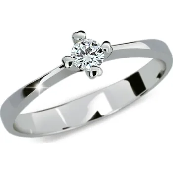 Prsten Dámský prsten bílé zlato 585/000 přírodní diamant 0.110 ct G/SI DF2089 velikost 45