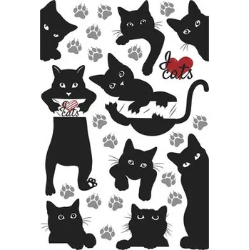 Samolepící dekorace Samolepka na zeď Černá kočka 45x65 cm