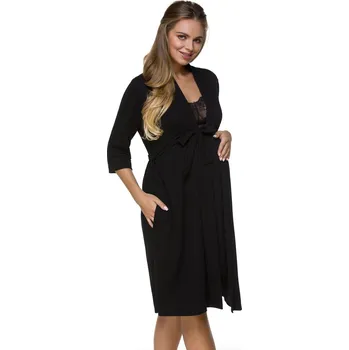 Dámský župan 3131 ŽUPAN S KAPSAMI MK černá L/XL