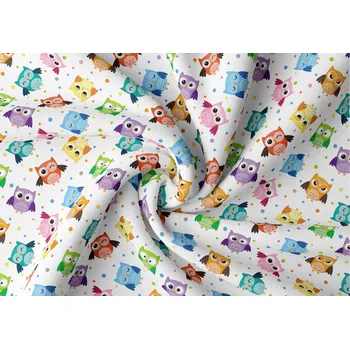 Orbytex Dětská zatemňovací látka na závěsy, šíře 150cm - vzor sovy