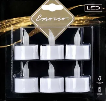 led svíčka Emocio LED čajová svíčka 6 ks bílé