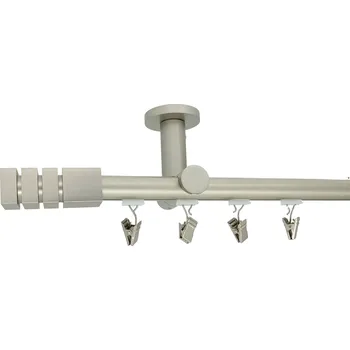 Garnýž Kovovégarnýže.cz Stropní garnýž Molde broadway 19 mm matný nikl Varianta jednořadá nebo dvouřadá: Dvouřadá, Uchycení látky: jezdec s kovovou žabkou, Délka garnýže Broadway: 300 cm