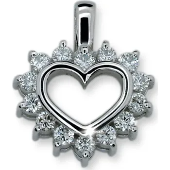 Přívěsek Dámský přívěsek bílé zlato 585 zirkon srdce DZ1975