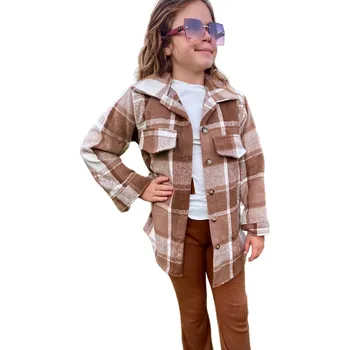 Dívčí mikina made in Italy Dívčí módní kabát, košile 23211 hnědý Rozměr: 104