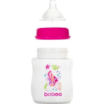 Kojenecká láhev Dětská lahvička s dudlíkem 150 ml růžová 0+