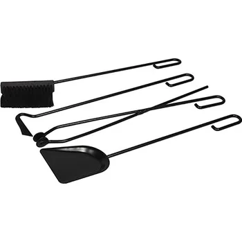 Zahradní krb Nářadí krbové sada 4 ks - pohrabáč, lopatka, smetáček, kleště