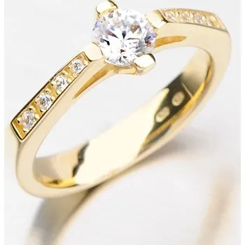 Šperk Dámský prsten žluté zlato 585/1000 zirkon DZ1962ZL velikost 45