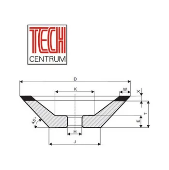 Brusný kotouč DIA kotouč 12V2 100x10/4x32 K75 D64 chladit ANO i NE pryskyřice