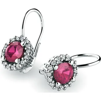 Náušnice Dámské náušnice bílé zlato 585/1000 přírodní diamant 1.00 ct G/SI 10925-B-DIA-RUB