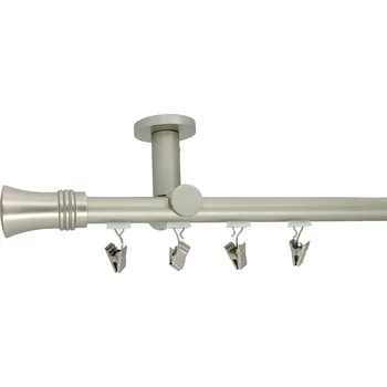 Garnýž Kovovégarnýže.cz Stropní garnýž Spilda broadway 19 mm matný nikl Varianta jednořadá nebo dvouřadá: Dvouřadá, Uchycení látky: jezdec s háčkem, Délka garnýže Broadway: 300 cm