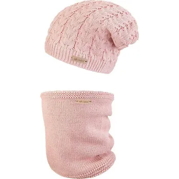 Kojenecká čepice Little Angel Set pletená čepice a nákrčník Outlast ® Sv. růžová Vel. 6 (54 - 57 cm)
