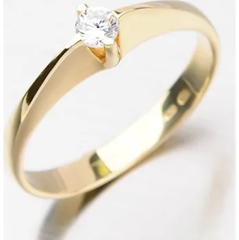 Oblečení a móda Dámský prsten žluté zlato 585/1000 zirkon DZ1956ZL velikost 65