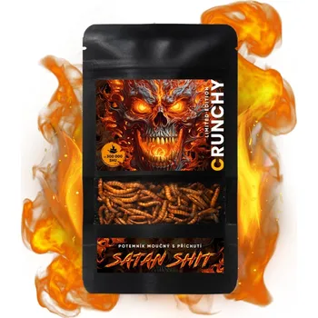 Chips chilli-semena PRAŽENÝ MOUČNÝ ČERV - SATAN SHIT - Crunchy worms